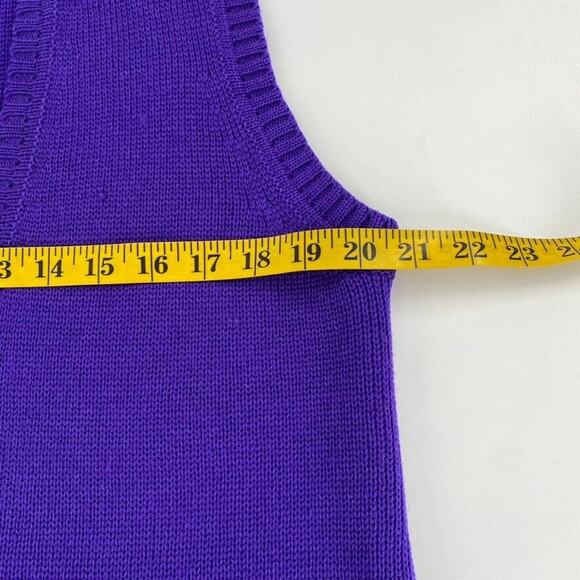Vintage Joyce Sweater Vest Womens Sz S Purple Wool Open Front 60s 70s‎ Hippie - Picture 4 of 8